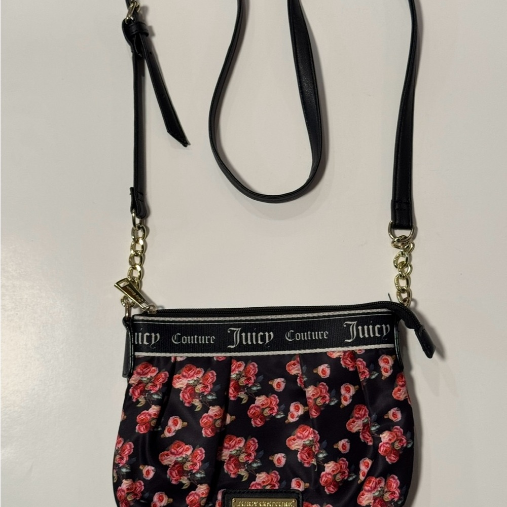 Juicy Couture Black Floral Crossbody Bag